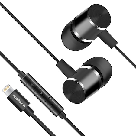 Naztech Platinum MFi Lightning Earphones Black 14203